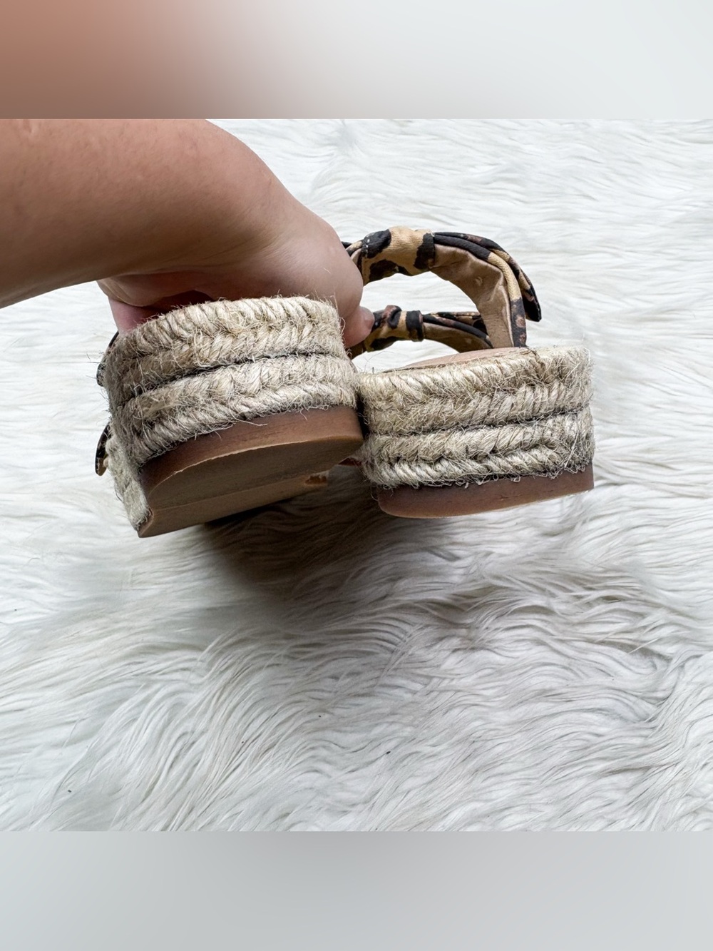 Loeffler Randall Leopard Print Bow Espadrille Slide - Cream, Brown, Black - Picture 8 of 10